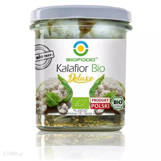 Bio Blumenkohl in Deluxe-Salzlake, 340 g, mit frischem, saftigem Kohl in biologischer Salzlake, von BIO FOOD.