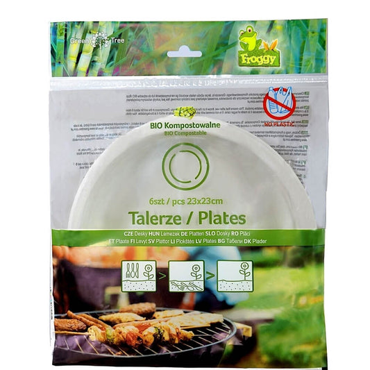 Kompostierbare Teller 6 Stück - FROGGY