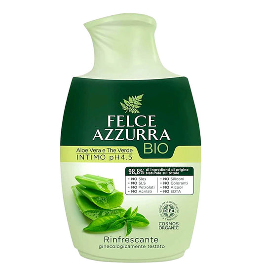 Flasche mit Aloe Vera und grünem Tee, 250 ml, eco-freundlich, von FELCE AZZURRA, Produkt in grüner Verpackung