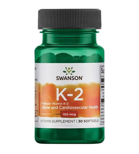 Vitamin K2 MK7 k2mk - 7 100mcg Vitamin K2 - 7 aus Natto 30 Kapseln SWANSON Hover Image