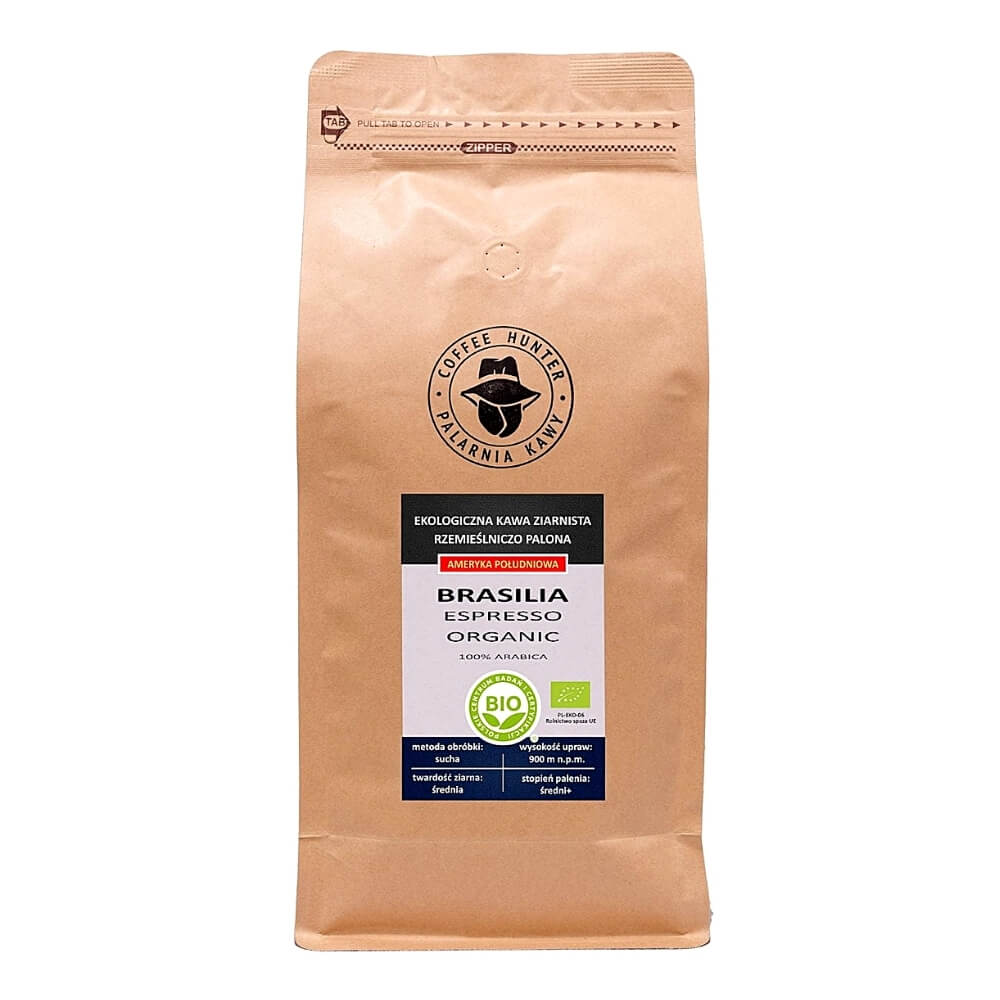 Arabica-Kaffeebohnen 100% Brasilien fair gehandelt BIO 1 kg - COFFEE HUNTER Κύρια εικόνα προϊόντος