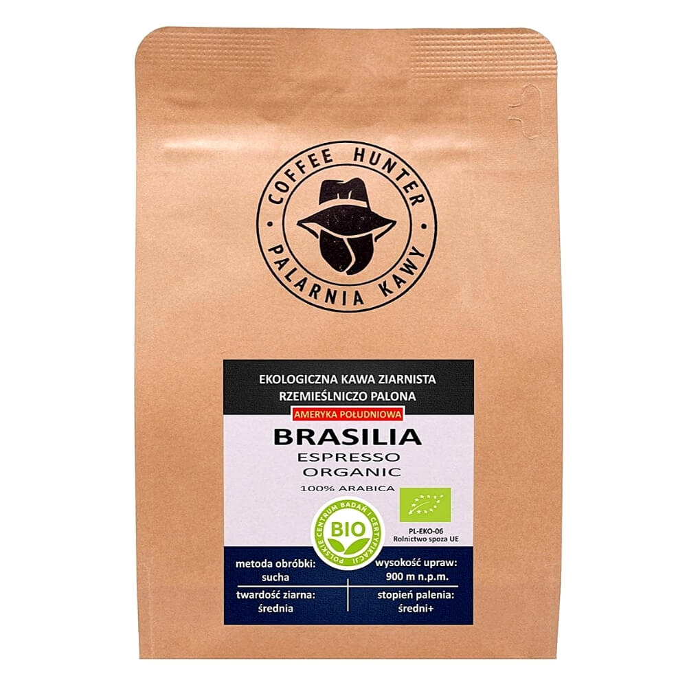 Arabica-Kaffeebohnen 100% Brasilien fair gehandelt BIO 250 g - COFFEE HUNTER Κύρια εικόνα προϊόντος