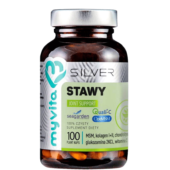 Gelenkunterstützung Gelenke MSM Kollagen Typ I und II Chondroitin Glucosamin 2kcl Vitamin C 100 Kapseln MYVITA SILVER PRO COMPLEX Hover Image