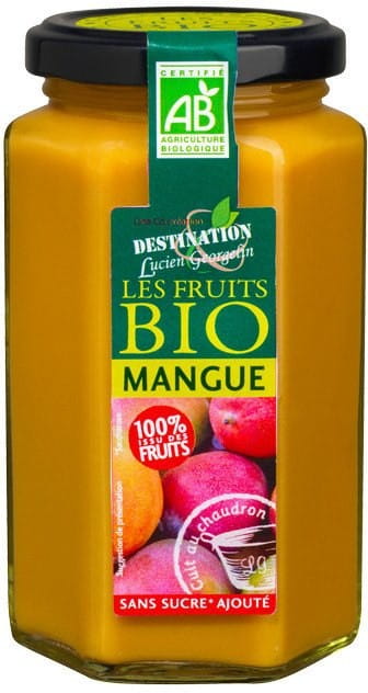 Mango-Dessert aus 100% Frucht, 300g, bio, von DESTINATION, cremige Mango-Variation in Glas verpackt