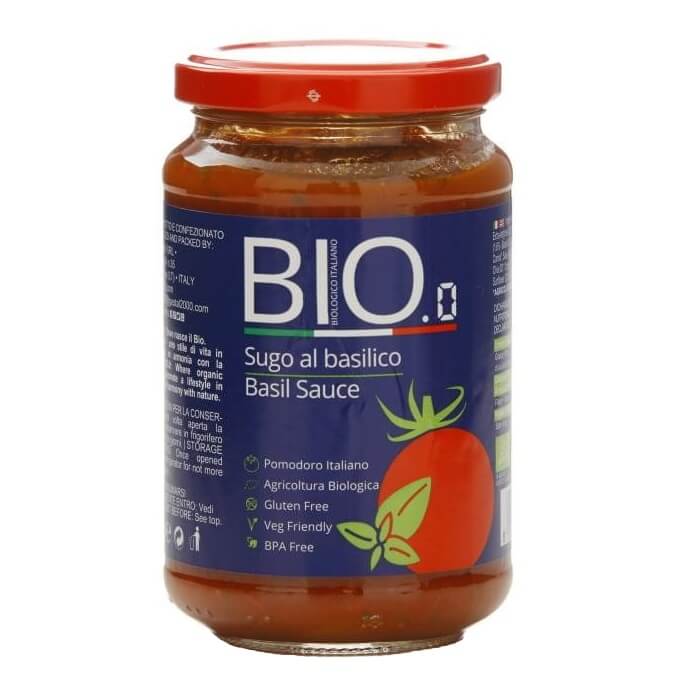 Glas Tomatensauce mit Basilikum von GESTAL, glutenfrei, 340g, cremige italienische Tomatensauce mit frischem Basilikum.