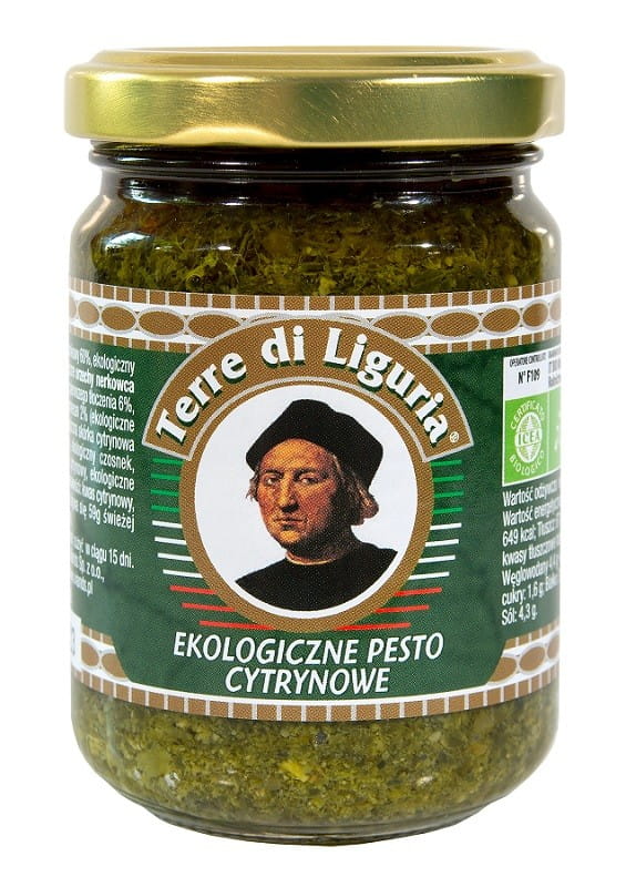 Bio-Zitronenpesto von TERRE DI LIGURIA in 135 g Glas, cremige Pesto mit Zitronenaroma, ideal für Pasta und mediterrane Gerichte