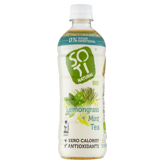 Cold Brew Infusion mit Zitronengras und Minze in Bio-Qualität, 500 ml, SOTI, frischer Kräutertee in Glasflasche