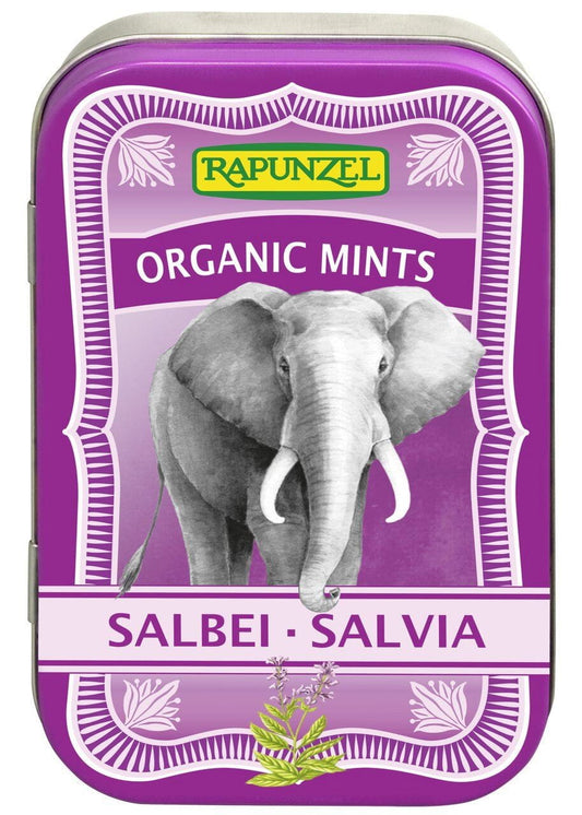 BIO Salbeibonbons von RAPUNZEL in 50 g Packung, Lutschtabletten mit Bio-Salbei für angenehmen Geschmack und natürliche Linderung.