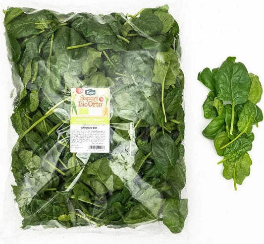 Frischer, ungewaschener Bio-Spinat von BIO PLANET, ca. 0,40 kg, grüne Blätter, frisch und unverarbeitet.
