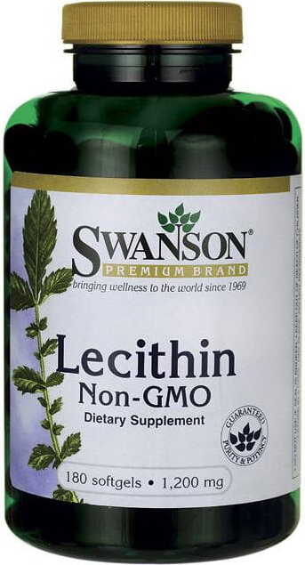 GMO-freies Sojalecithin Lecithin non GMO 1200 mg 180 Kapseln SWANSON