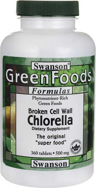 Chlorella gebrochene Zellwand 500 mg 360 Tabletten von SWANSON Hover Image
