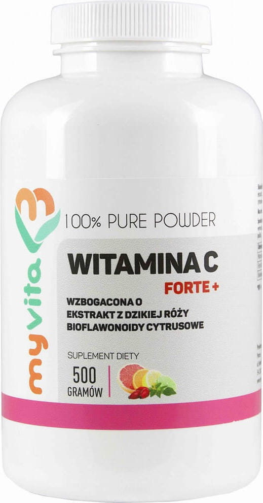 Vitamin C FORTE + Wildrosenextrakt, Zitrus-Bioflavonoide 500g MYVITA