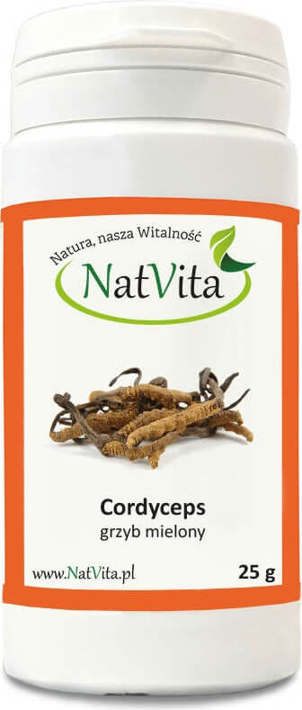 Gemahlene Cordyceps-Pilze von NATVITA, 25 g, natürliche Heilpilze in Pulverform