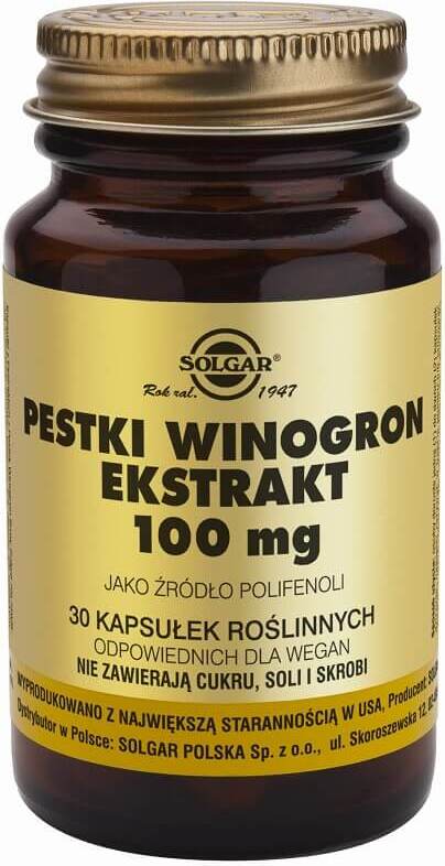 Traubenkernextrakt Quelle von Polyphenolen 100 mg 30 Kapseln SOLGAR Hover Image