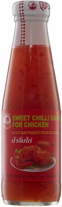 Chilisauce für Geflügel von MERRE, 230 ml Flasche mit würziger, roter Soße, ideal zum Würzen und Marinieren.
