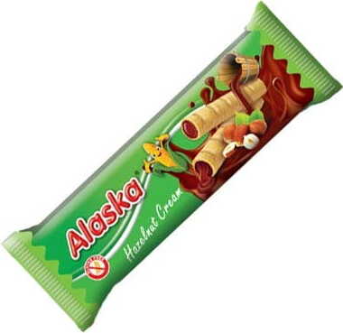 Maisröhrchen gefüllt mit Sahne - Nuss glutenfrei 18 g ALASKA Pääkuva