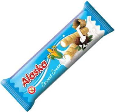 Mit Sahne gefüllte Maisröllchen - Kokosnuss glutenfrei 18 g ALASKA Hover Image