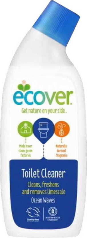 ECOVER Toilettenreiniger in 750 ml Flasche, gelartige Textur, umgeben von frischer Zitronen- und Zitrusduft, für hygienische Reinigung