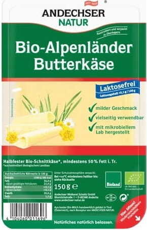 Alpkäse, Scheiben 50% BIO 150 g ANDECHSER NATUR