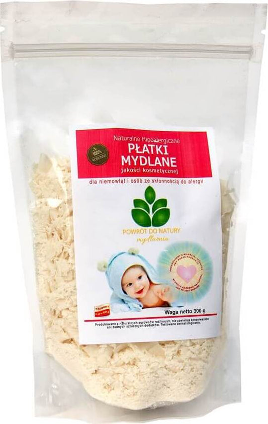 Hypoallergene Naturseifenflocken von MYDLARNIA für Kleinkinder und Allergiker, kosmetische Qualität, 300g