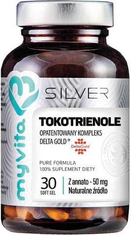 Tocotrienole, der patentierte Delta-Gold-Komplex mit Annatto 50mg, 30 Kapseln, MYVITA SILVER PURE Tabletten