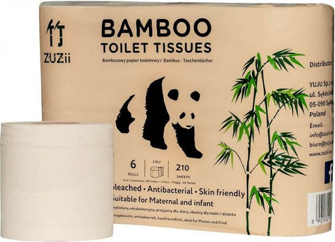 Bambus-Toilettenpapier 6 Rollen - ZUZII