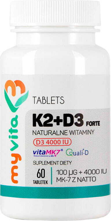 Vitamin K2 + D3 FORTE D - 3 4000iu und K2 100µg 60 MYVITA Tabletten Hover Image