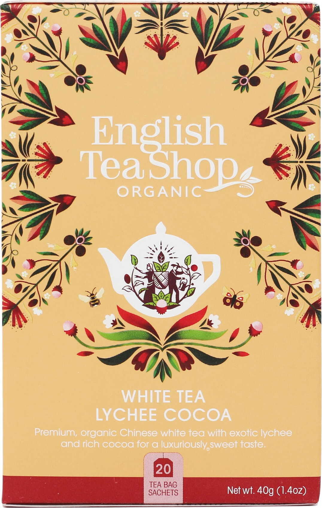 Weißer Tee Litschi KAKAO 20x2 g BIO 40 g ENGLISH TEA SHOP