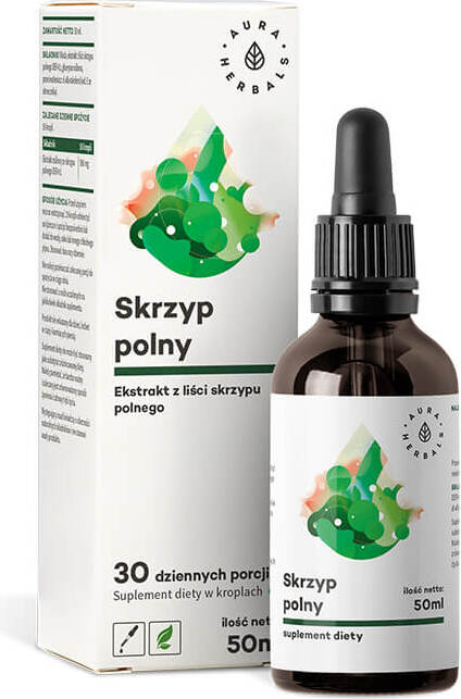 AURA HERBALS Ackerschachtelhalm 500mg Blattextrakt in 50ml Flasche, naturbelassene Pflanzentropfen mit Ackerschachtelhalm-Extrakt