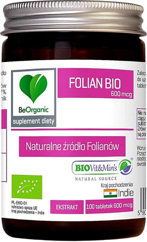 Folatextrakt BIO 100 Tabletten (600 mcg) - BE ORGANIC