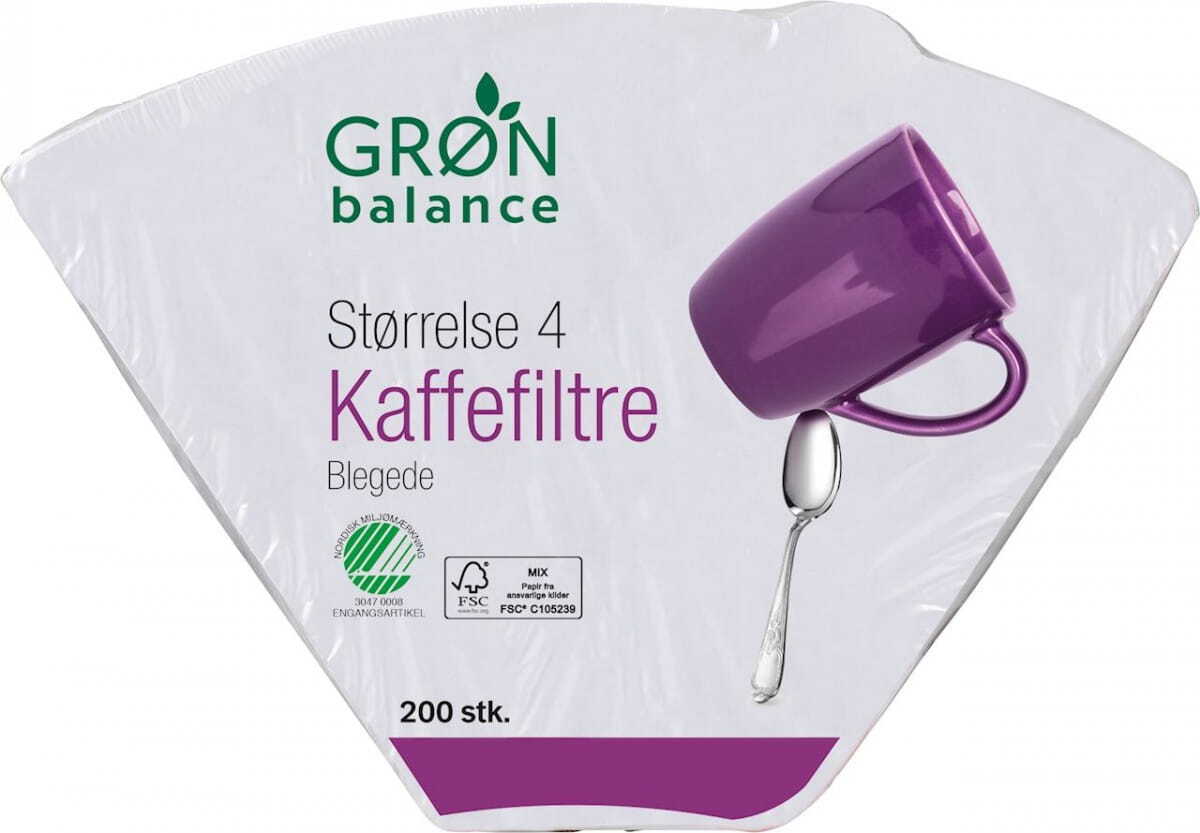 Kaffeefilter aus Papier, weiß, Größe 4 (200 Stück) - GRON BALANCE