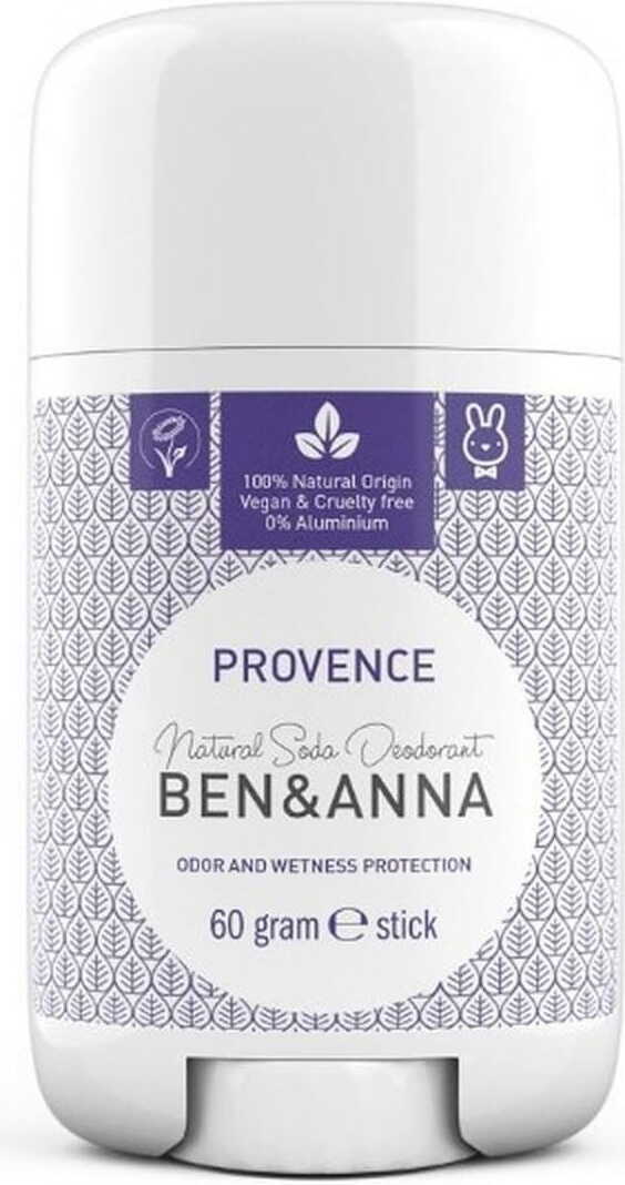 Provence Soda Deodorant Stick von BEN & ANNA, 60 g, cremige Textur, für Frische und natürlichen Schutz.