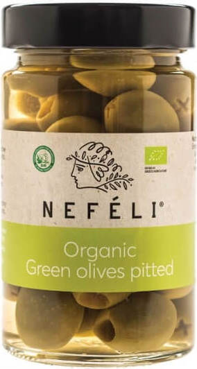 Grüne Oliven ohne Kern in BIO-Salzlake 295 g - NEFELI