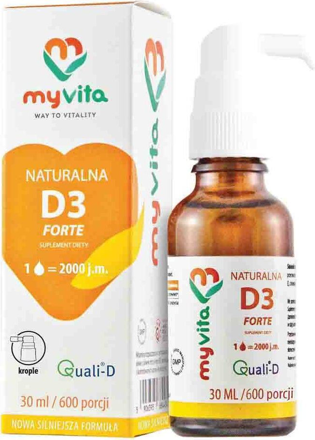 Natürliches Vitamin D3 D - 3 2000iu 600 Tropfen 30ml MYVITA Hover Image