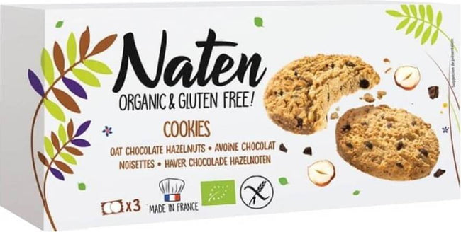 Haferkekse mit Schokolade und Haselnüssen glutenfrei BIO 120 g - NATEN Hover Image