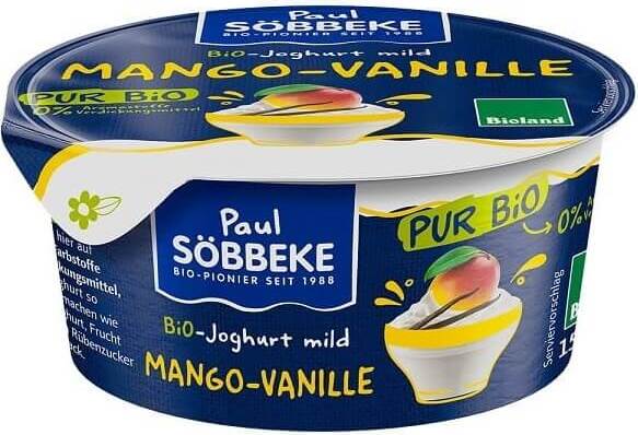 Cremiger Mango Joghurt - Vanille (38% Fett in Milch) BIO 150 g - SOBBEKE 主图