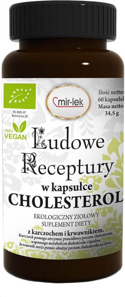 Biologische Cholesterin-Kapseln von MIR-LEK, 60 Stück, 288 g, Verpackung und Kapseln sichtbar
