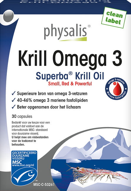 Hochwertige Krill Omega-3 Kapseln von PHYSALIS, 30 Stück, 215 g, mit Omega-3-Fettsäuren für Herz und Gehirn.
