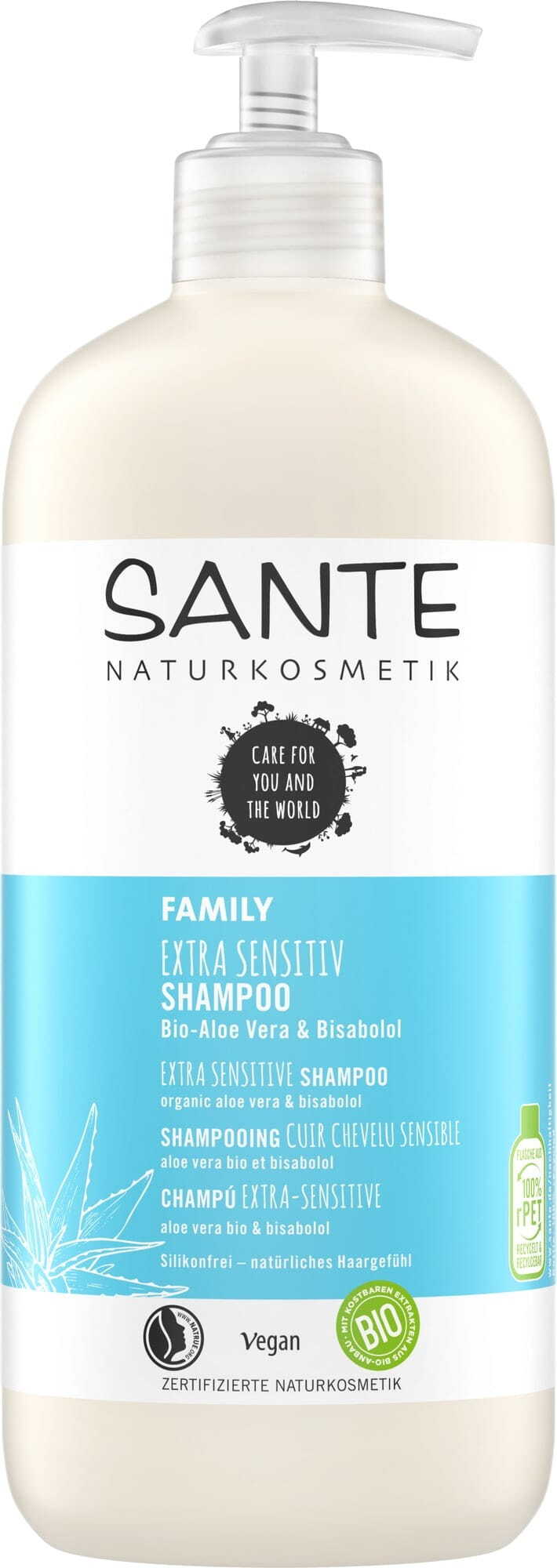 Shampoo für empfindliche Kopfhaut Aloe und Bisabolol eco 500 ml - SANTE