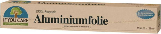 Alufolie von IF YOU CARE, 10 m lang und 29 cm breit, glänzende Aluminiumfolie zum Kochen und Verpacken.