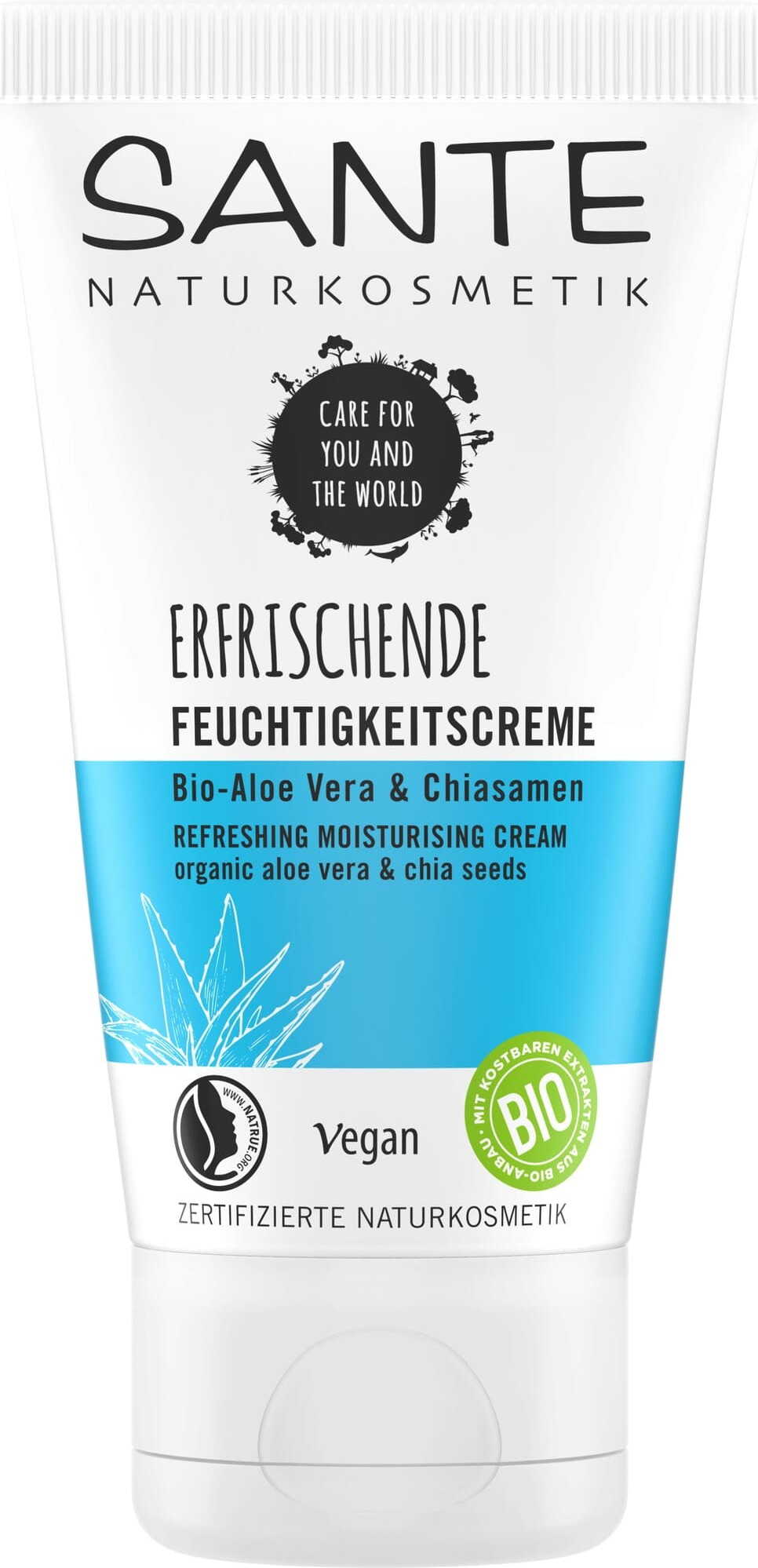 Feuchtigkeitsspendende Gesichtscreme mit Aloe Vera und Chiasamen eco 50 ml - SANTE