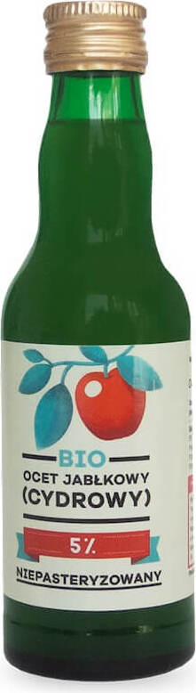 BIO Apfelessig von PIĘĆ PRZEMIAN, 200 ml Flasche, naturtrüber Apfelessig mit Bio-Qualität und natürlichem Geschmack.