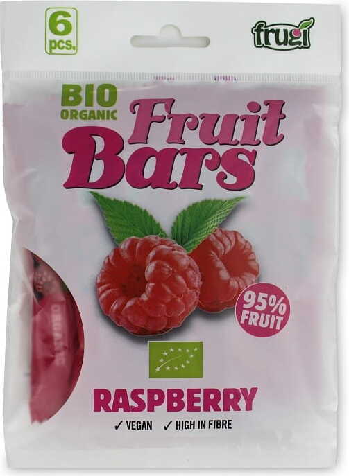 Himbeerfruchtriegel BIO von HOUSE OF DENMARK, 6 Stück à 15 g, mit fruchtigem, natürlichen Himbeergeschmack, in Verpackung.