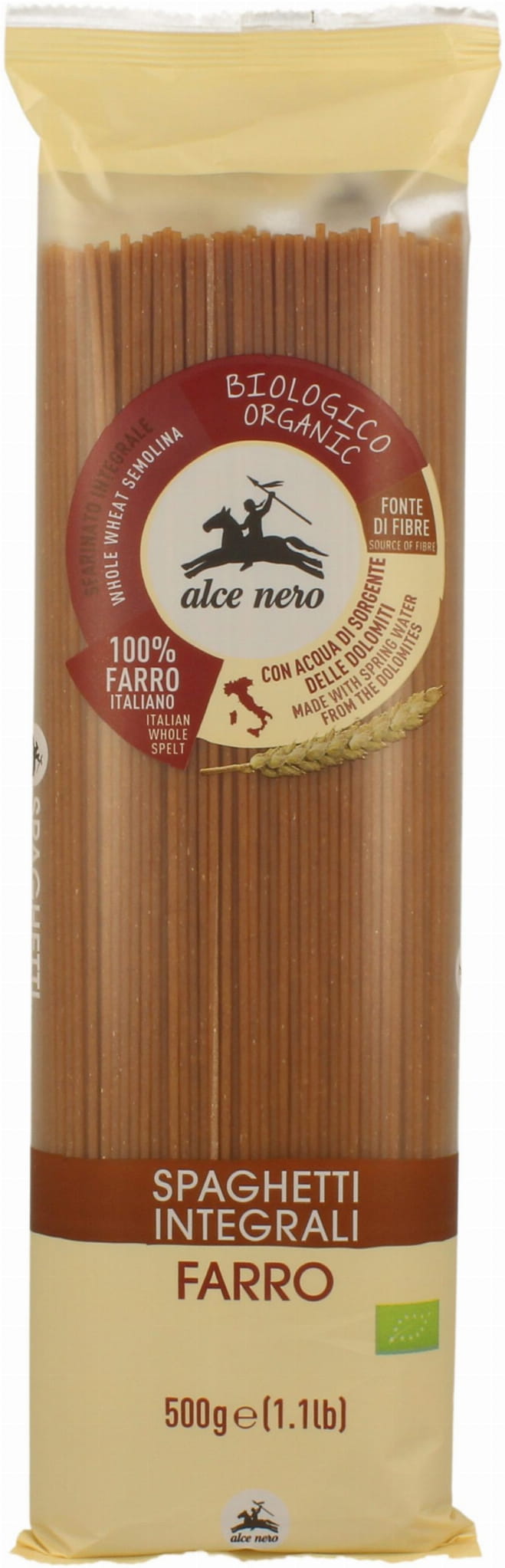 Nudeln (Dinkelvollkorn) Spaghetti BIO 500 g - ALCE NERO