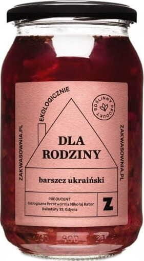 Ukrainischer Borschtsch BIO von ZAKWASOWNIA in 900 ml Schüssel, frischer roter Rote-Bete-Eintopf mit Gemüse und Kräutern