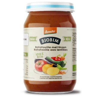 10 Monate Gemüsepüree-Ratatouille ohne Zuckerzusatz demeter BIO 250 g - BIOBIM Hover Image