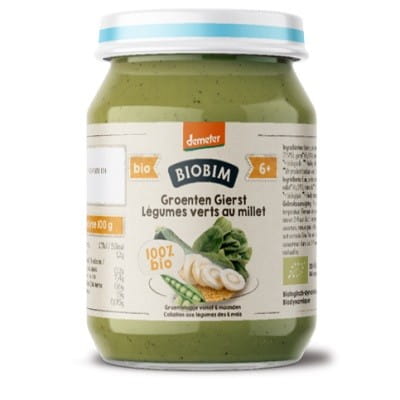 6 Monate Gemüsepüree mit Hirse ohne Zuckerzusatz demeter BIO 190 g - BIOBIM Hover Image
