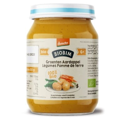 6 Monate Gemüsepüree mit Kartoffeln ohne Zuckerzusatz demeter BIO 190 g - BIOBIM Hover Image