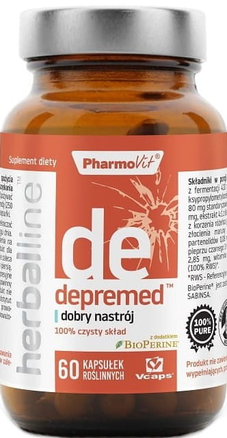 PHARMOVIT Depremed 60 Kapseln, 2594 g, Verpackung mit 60 Kapseln, natürliche Nahrungsergänzungsmittel in Blisterpackung