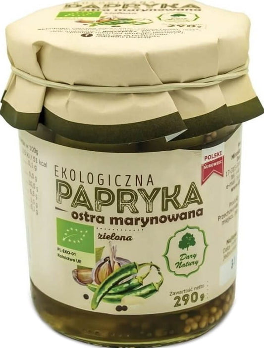 Grüne würzig marinierte Paprika BIO 290 g - GESCHENKE DER NATUR